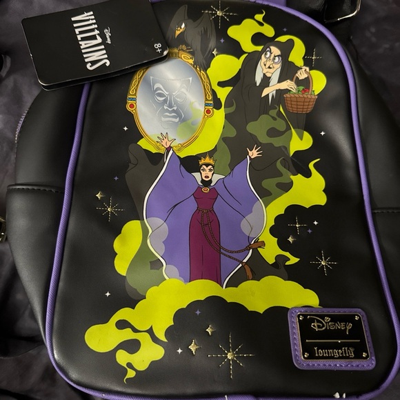 Loungefly Disney Villains Black and Purple Backpack